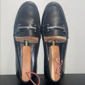 Lauren Ralph Lauren Christiana Black Leather Loafers. Size 8.  Rubber Soles.